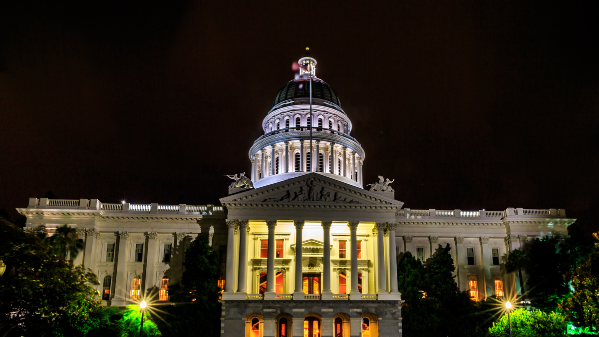 Photo of California Capitol at night