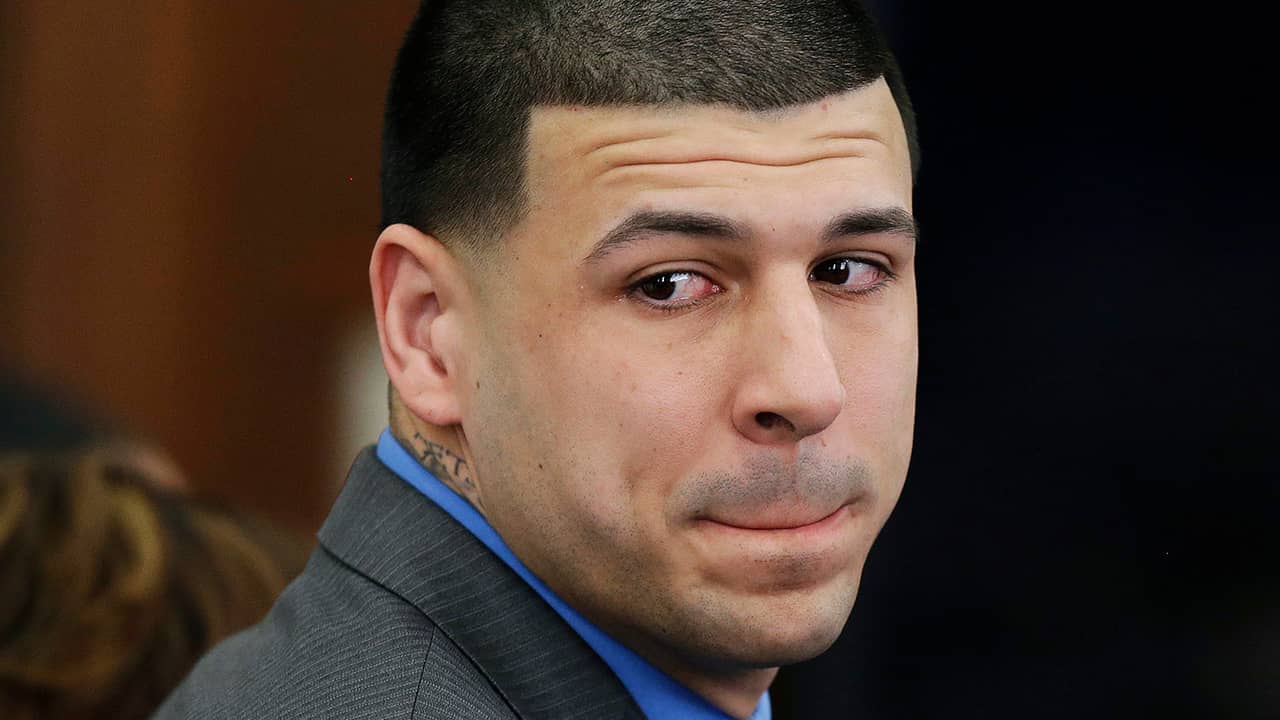 Photo of Aaron Hernandez in court