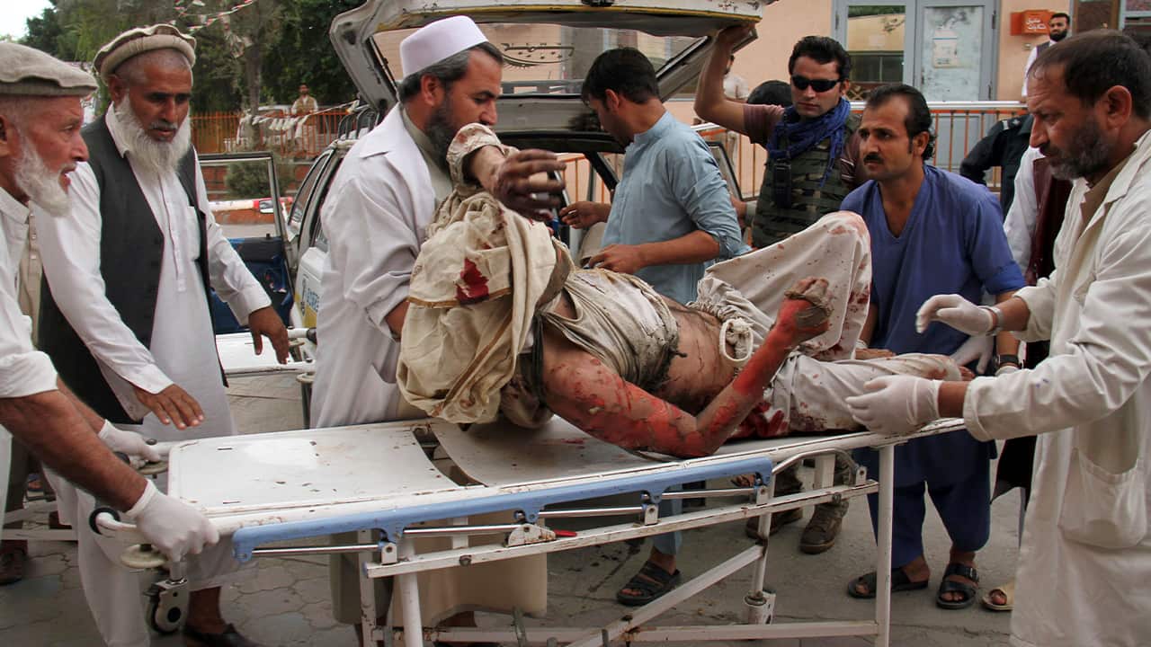 Photo of a wounded man