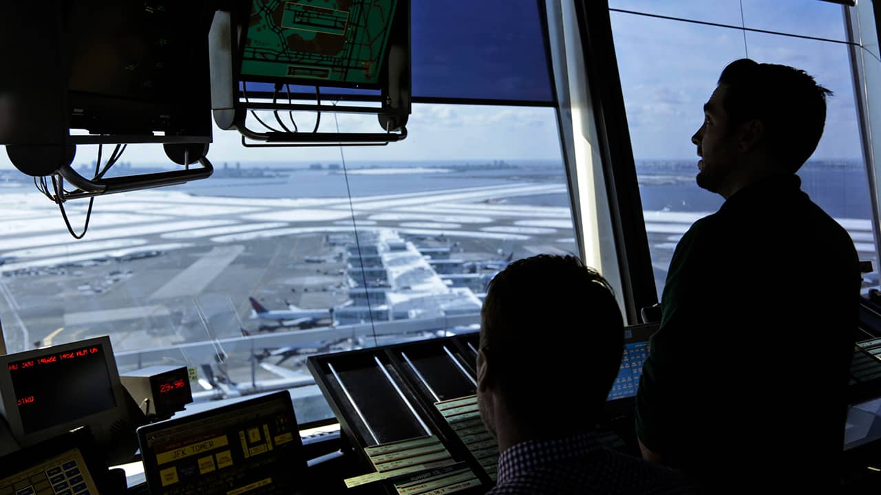 Photo of air traffic controllers