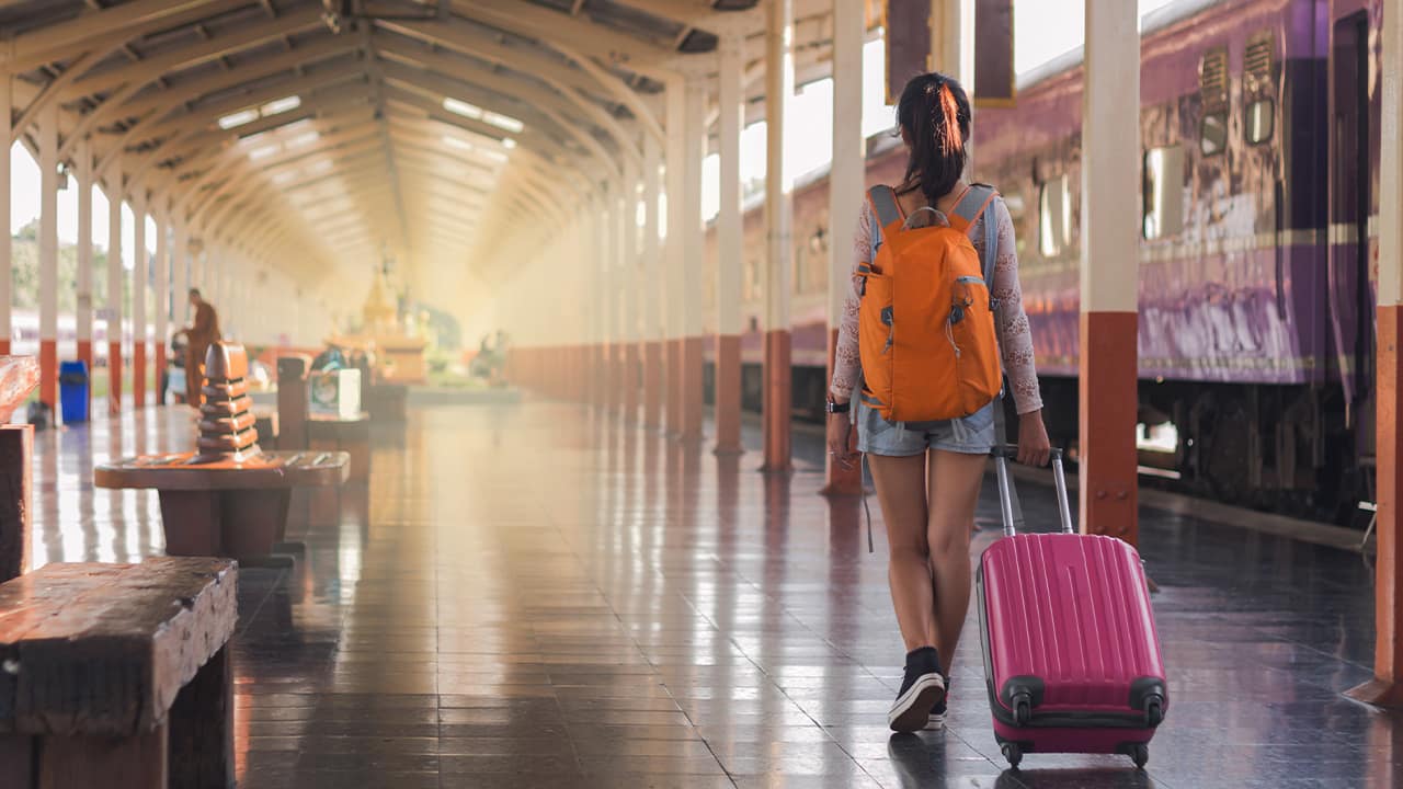 Photo of a girl at the airport