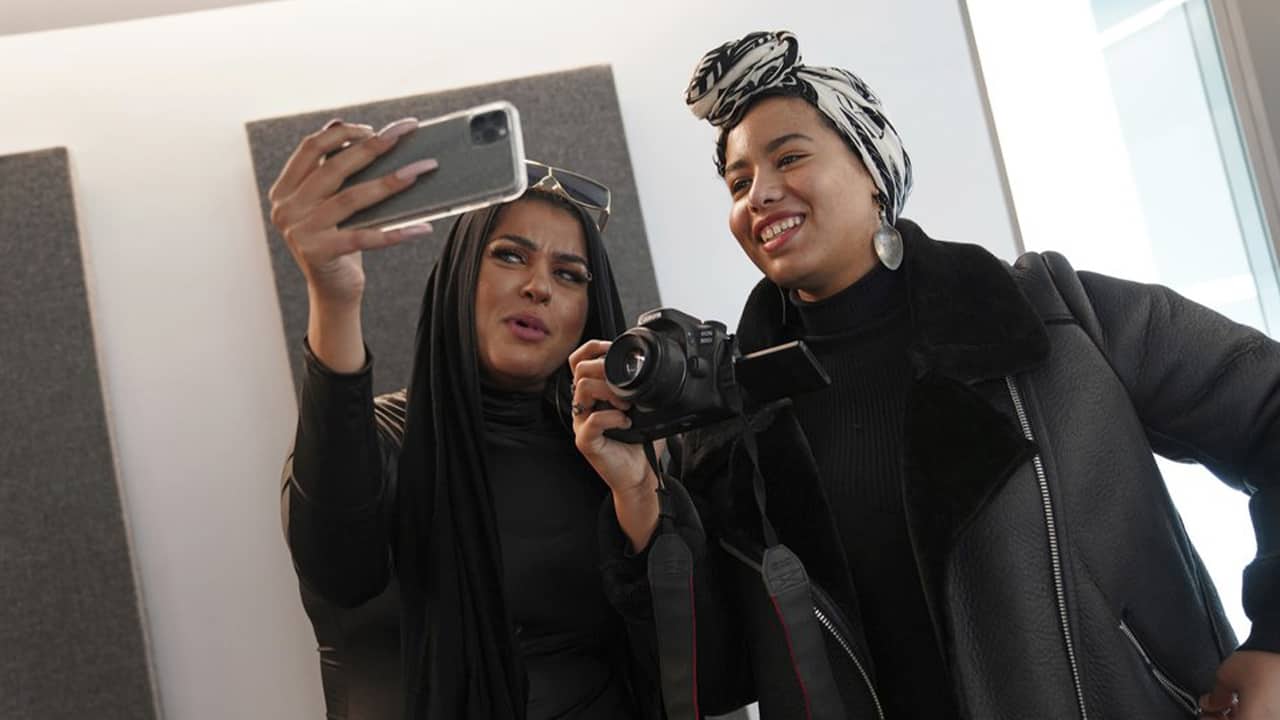 Photo of Amani Al-Khatahtbeh and Maryam Saad