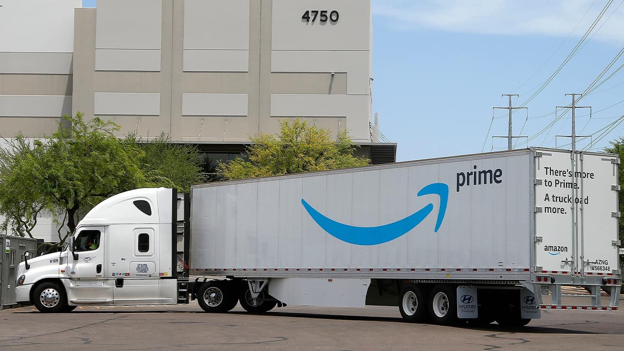 Photo of an Amazon truck