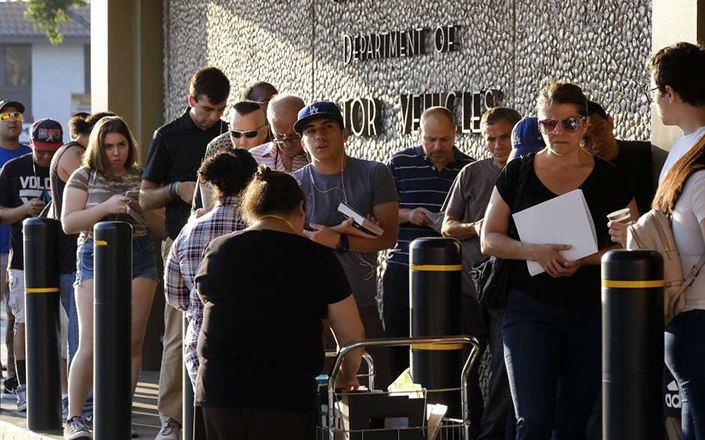 DMV offices, long lines