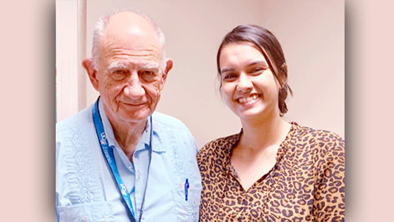 Portrait of UCSF Fresno's Dr. Harrol T. (Terry) Hutchison and Jasmean Mann, a UC Merced graduate and aspiring doctor