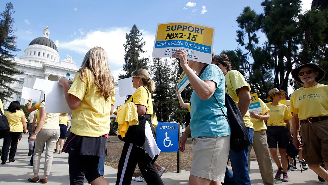 Photo of supporters marching