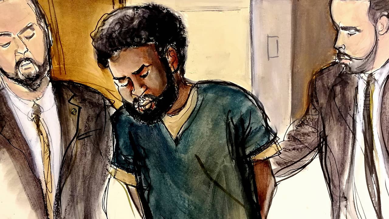 Photo of court room file drawing of Akayed Ullah