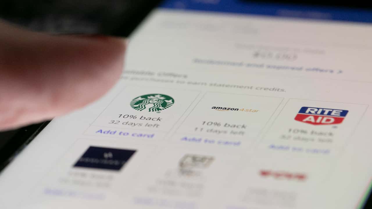 Photo of rewards offered through Chase bank on an iPhone in the Brooklyn borough of New York