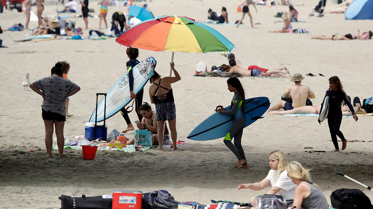 Photo of people at Huntington Beach 