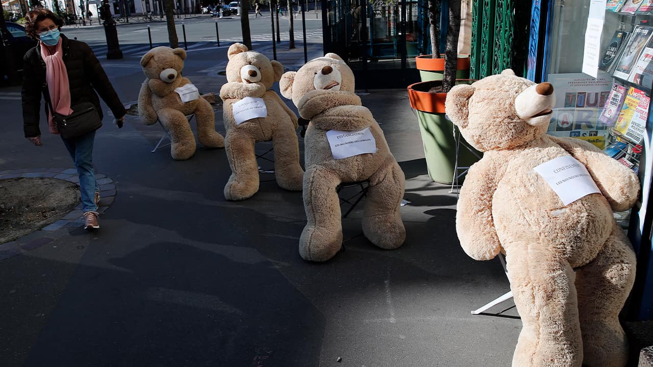 Photo of bears displaying social distancing 