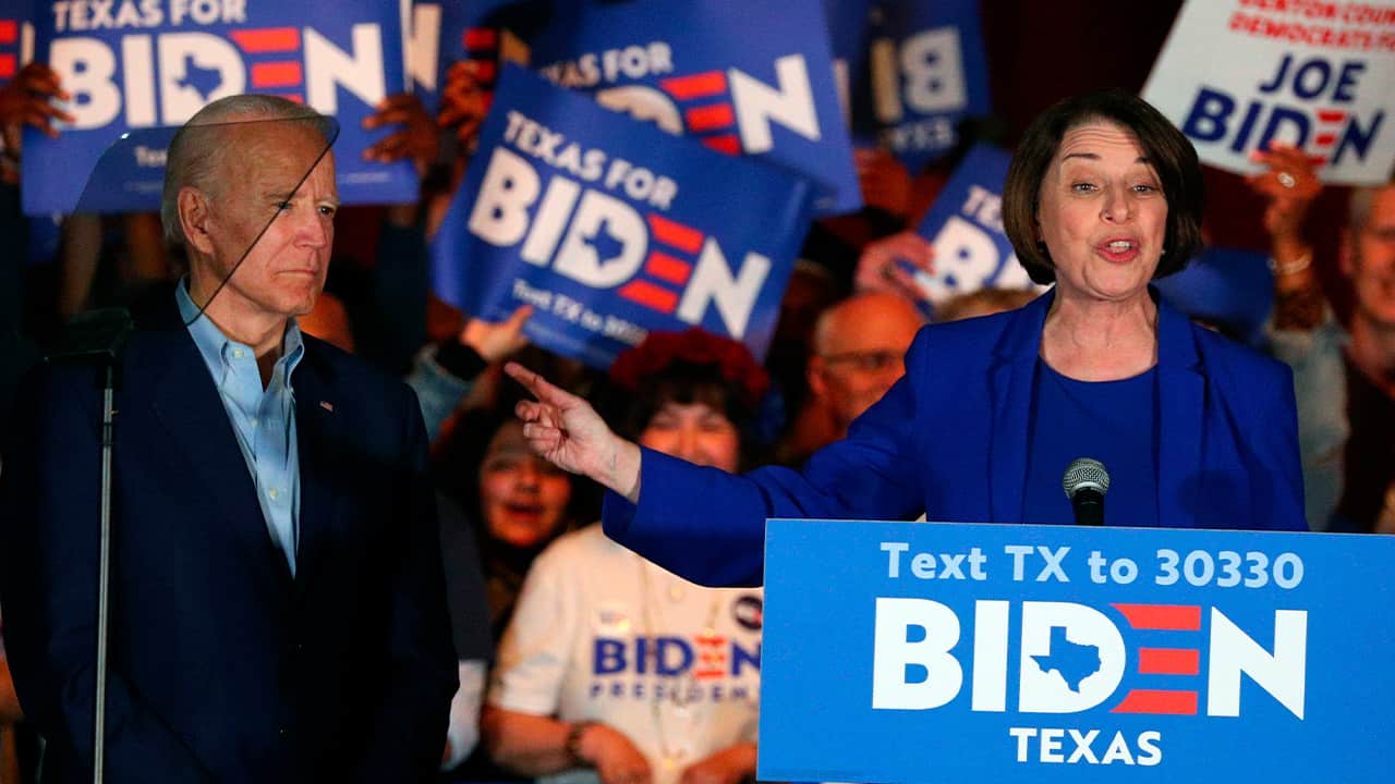 Photo of Joe Biden and Amy Klobuchar