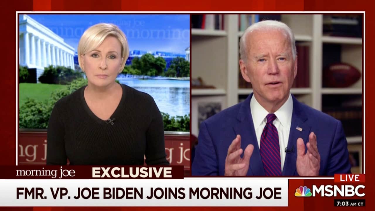 Photo of Joe Biden on MSNBC