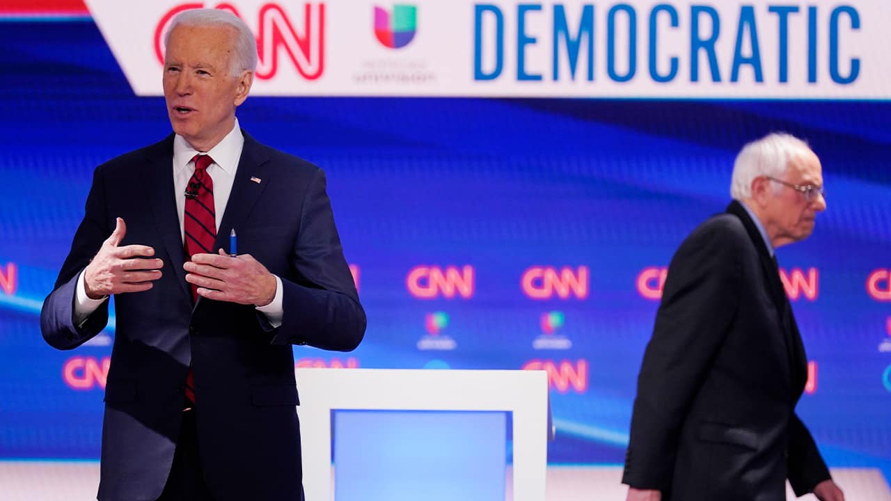 Photo of Joe Biden and Bernie Sanders