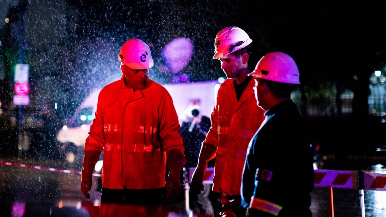 Photo of technicians of Edenor electricity company