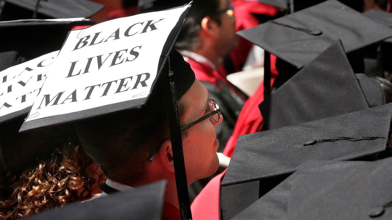 Photo of a student's graduation cap 