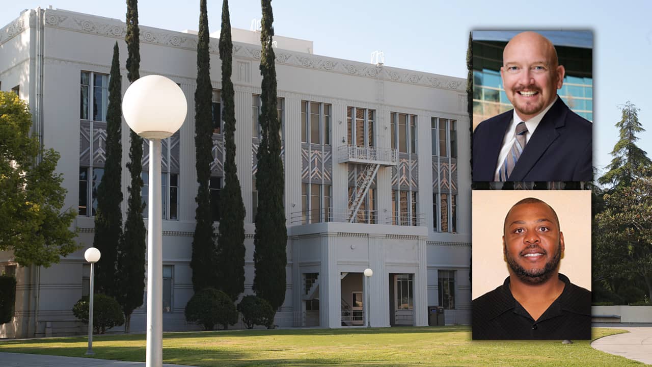 Composite Photo of Fresno County Hall of Records and District 2 candidates Steve Brandau and Steve Hosey