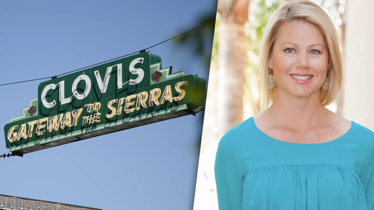 Clovis sign combined with image of Fresno Housing Commissioner Terra Brusseau
