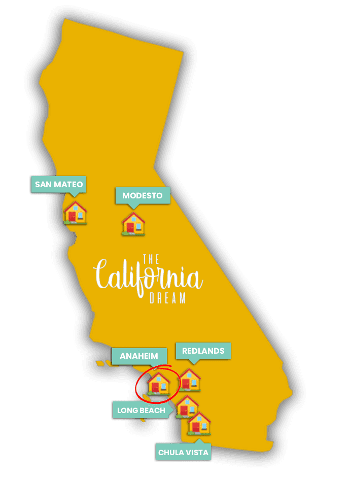 Graphic of California map