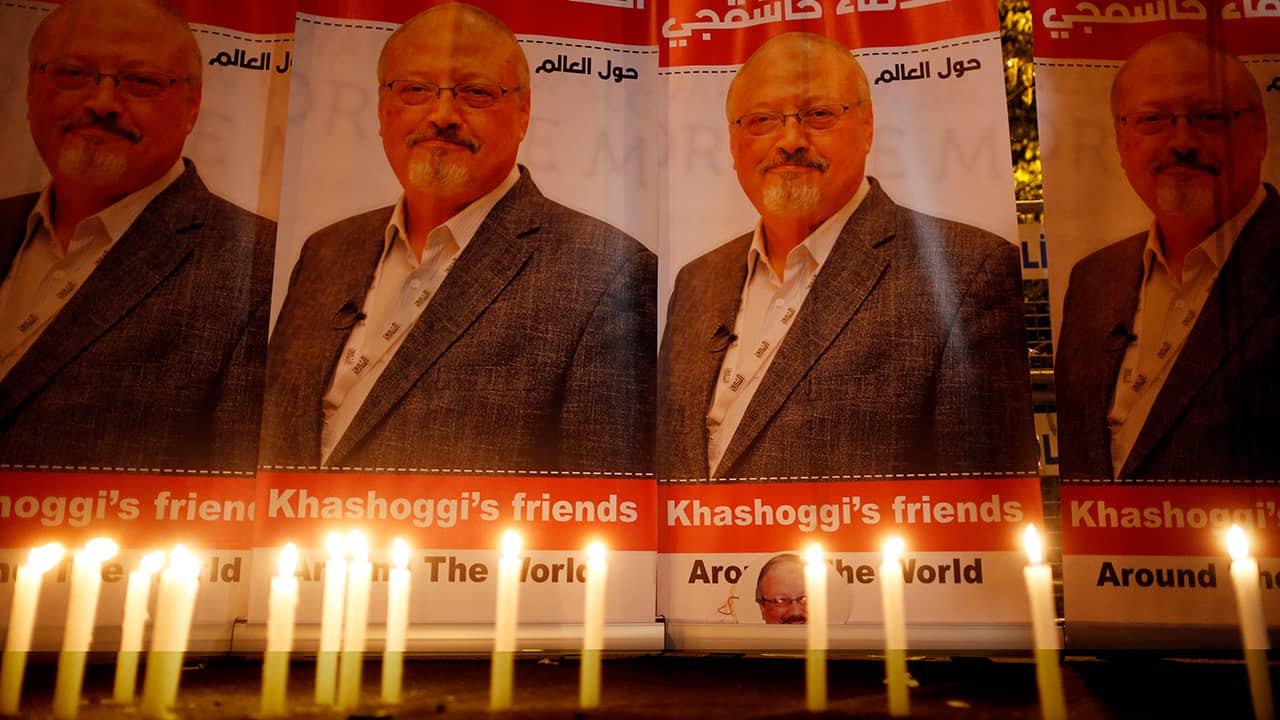 Photo of candles lit for Jamal Khashoggi