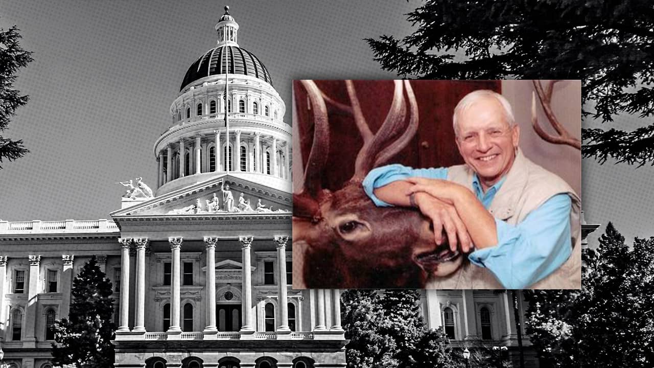 Photo combination of the California Capitol and "Wild Bill" Richardson