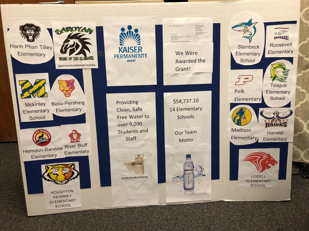Photo of poster outlining Central Unified grant application