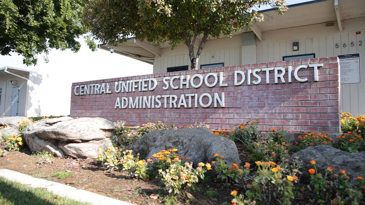 Photo of Central Unified School District Administration sign