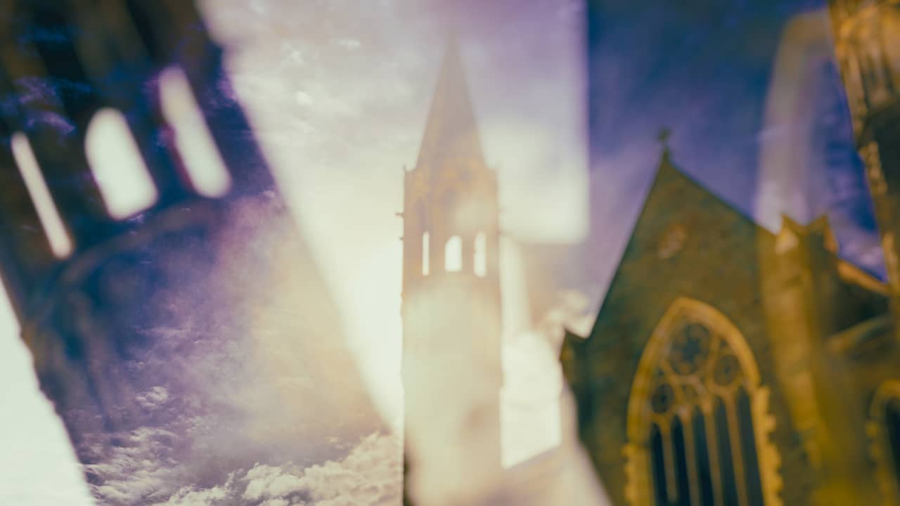 Composite photo of Catholic church spiresf