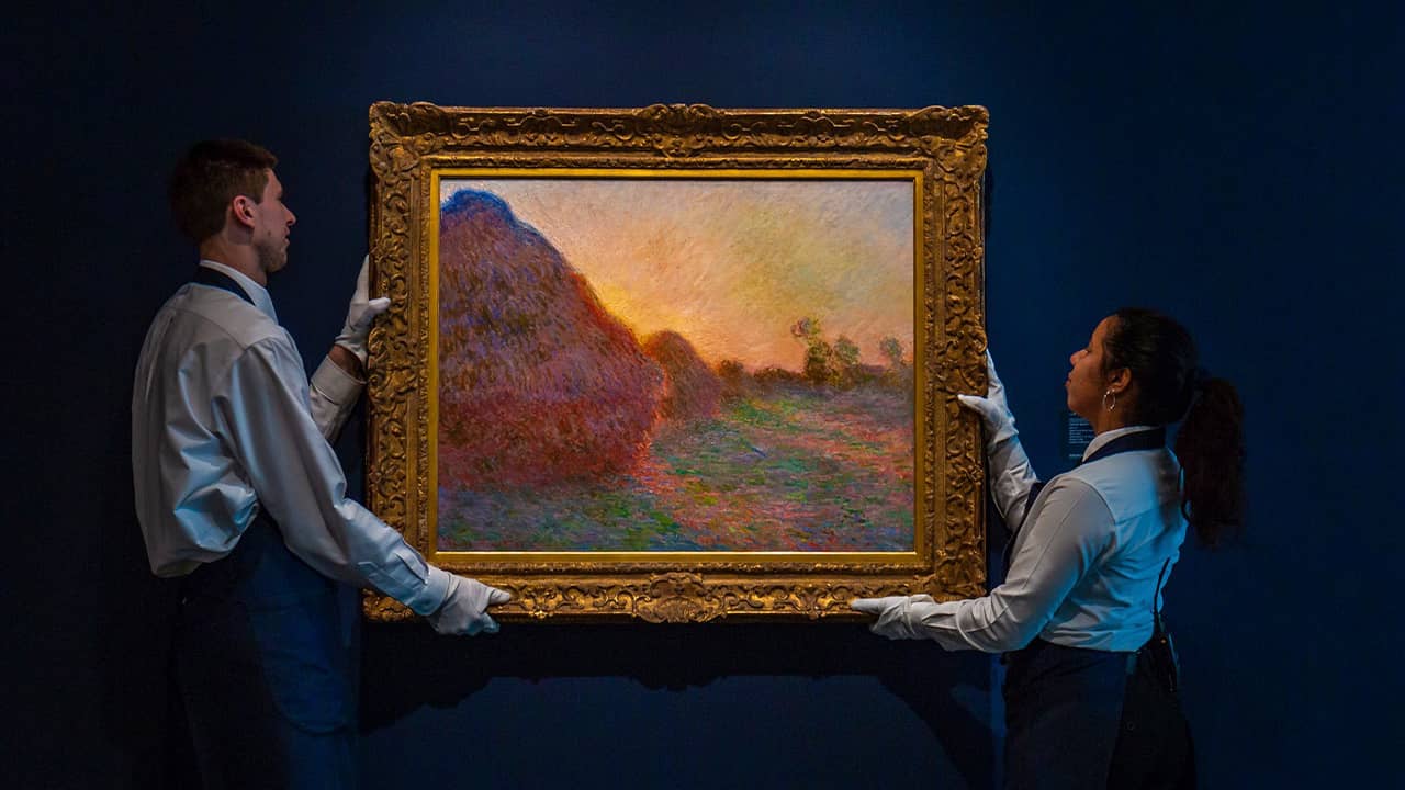 Photo of Claude Monet's painting titled "Meules"
