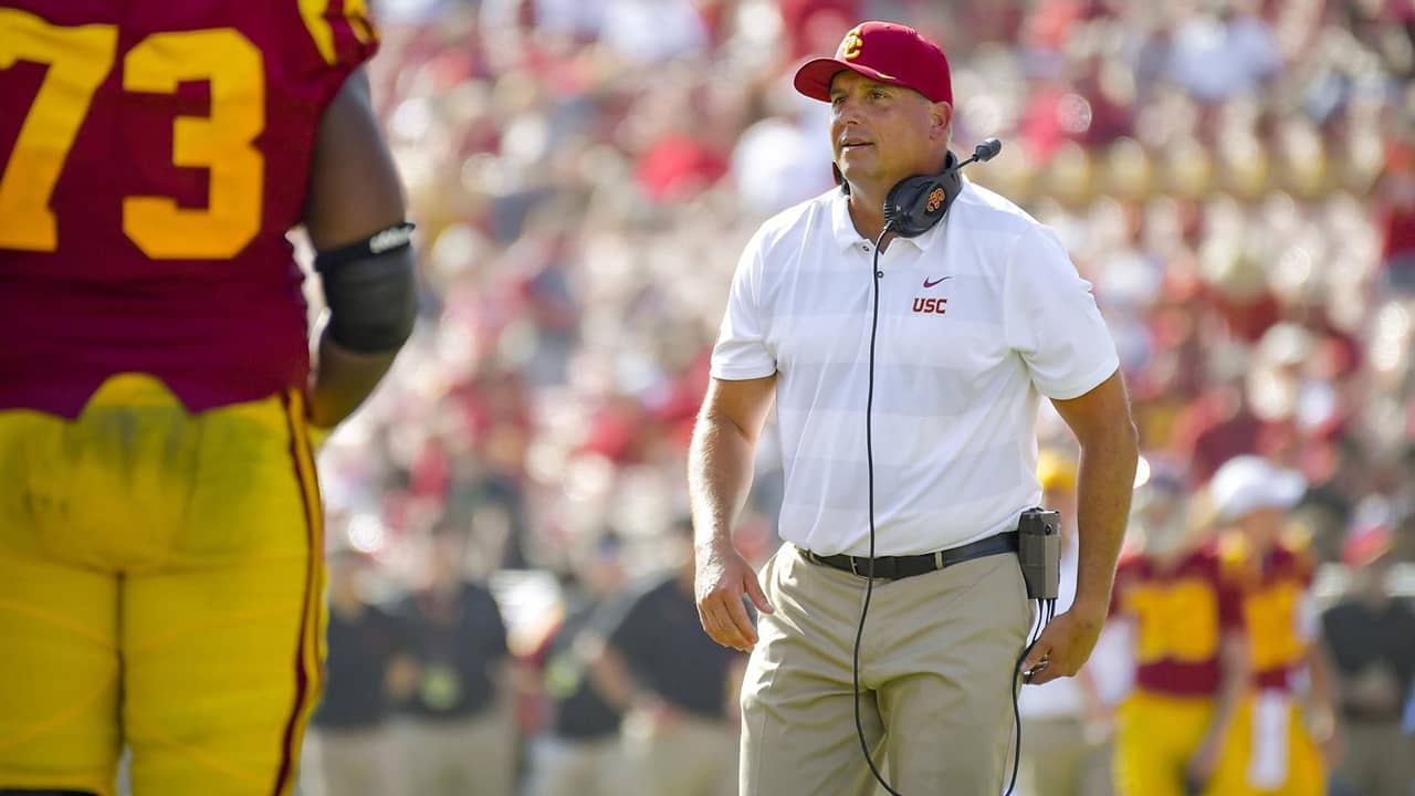 Photo of USC football coach Clay Helton