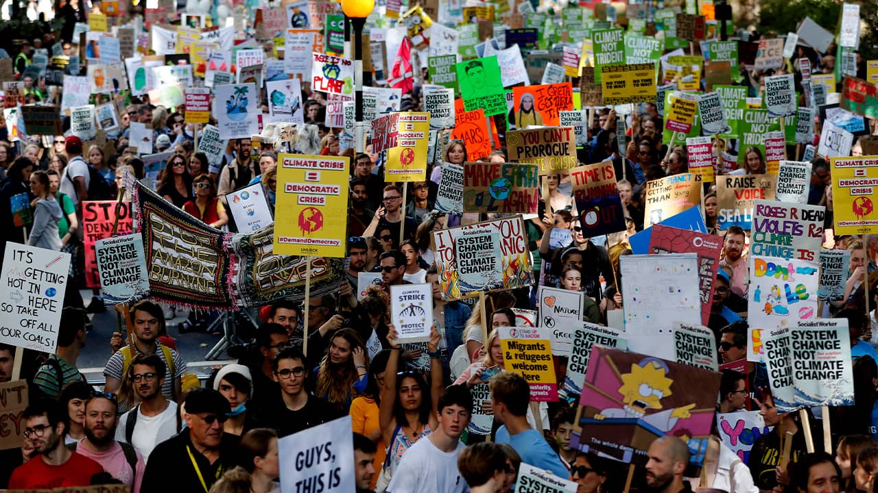 Photo of protestors in London