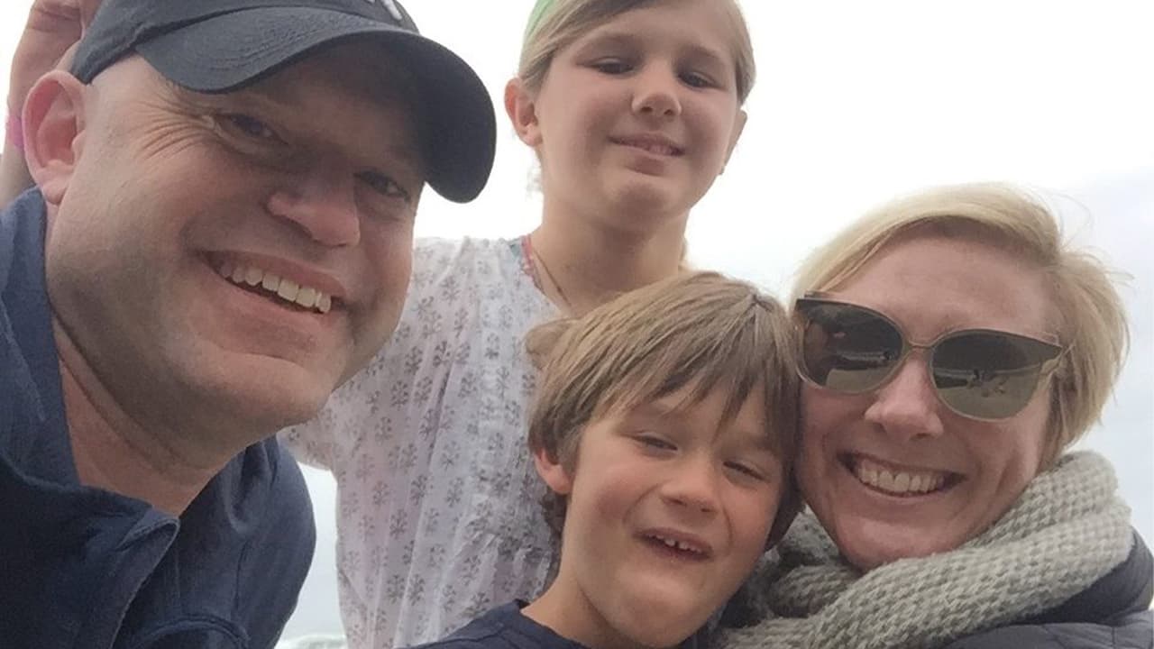 Photo of Laura Holmes Haddad’s husband, Munir, daughter Penelope, and son Roman