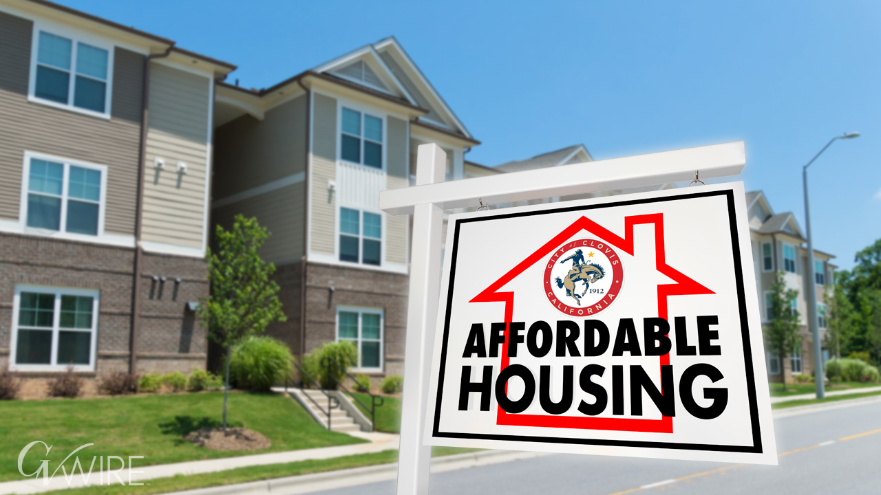 Composite image of modern multifamily residential units and an "Affordable Housing" sign