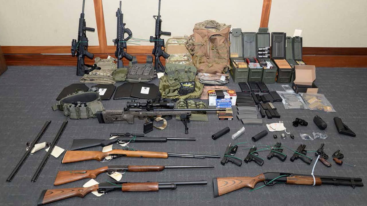 Photo of firearms and ammunition