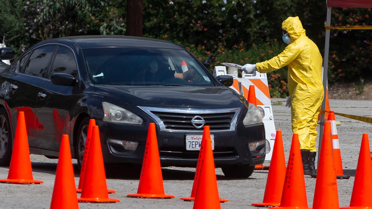 Photo of coronavirus testing station in Los Angeles 