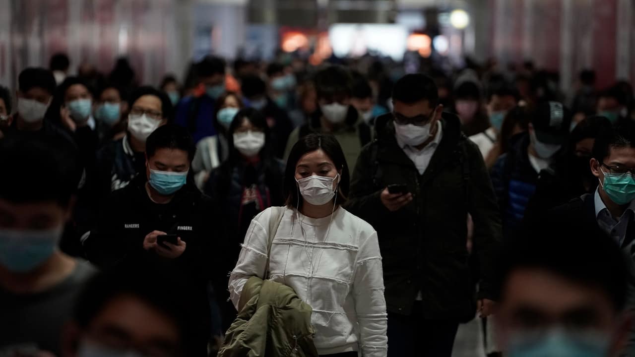 Photo of people wearing masks in Hong Kong 