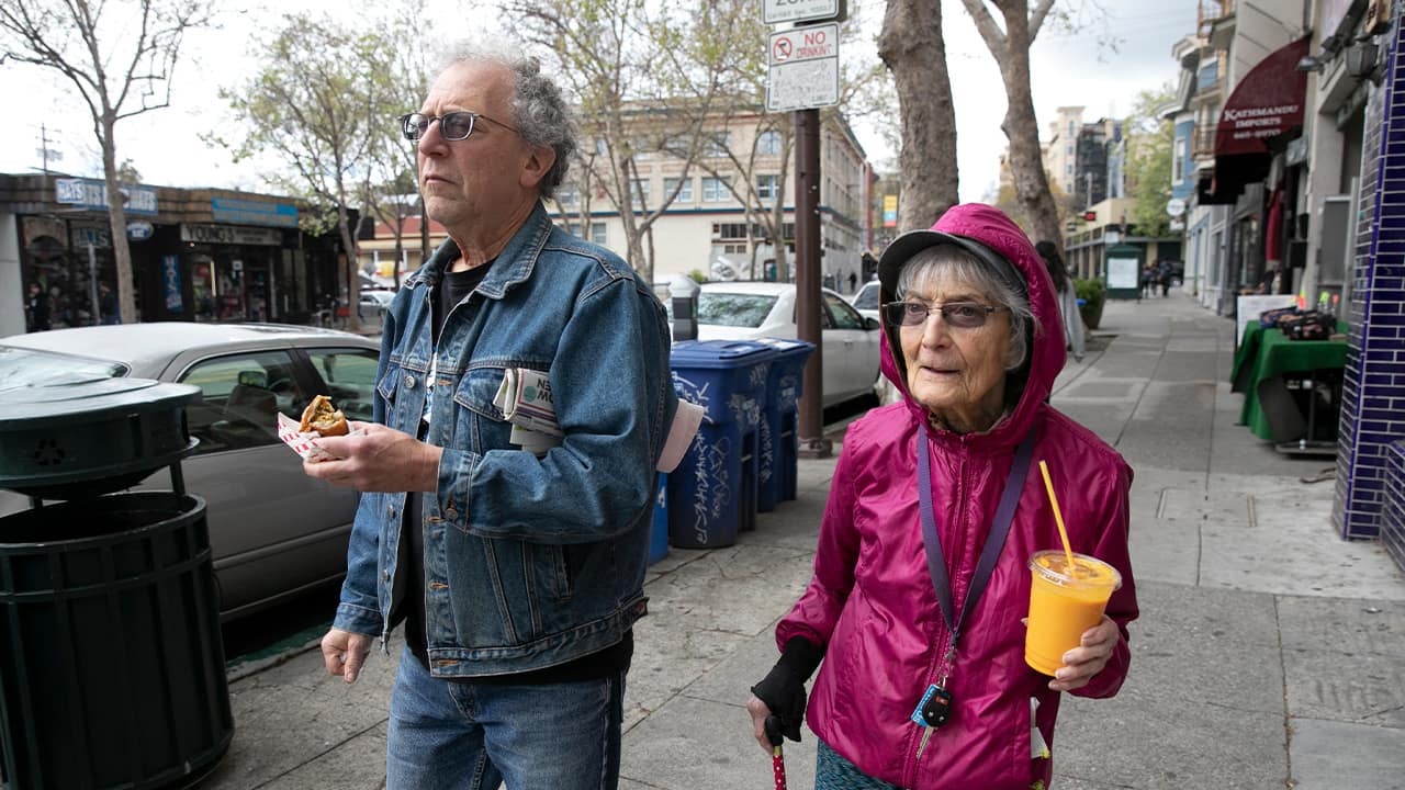 Photo of Dolores Helman, 93, and her son Elliot Helman