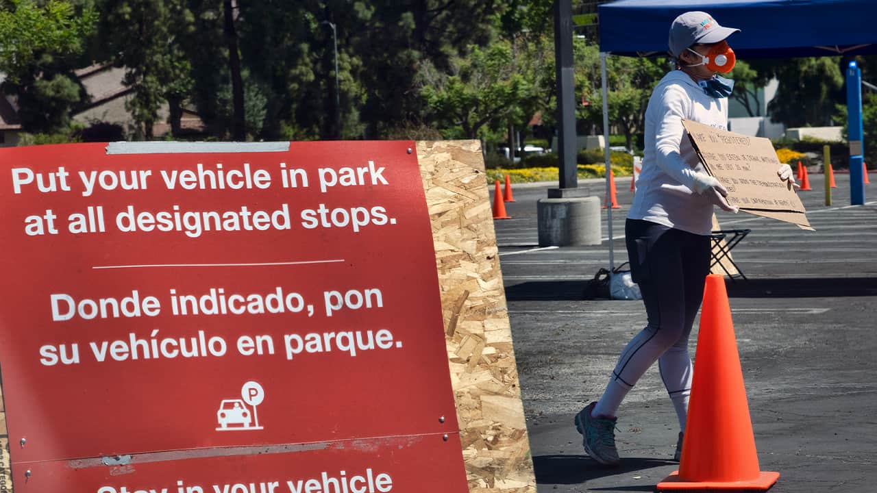 Photo of a pull up coronavirus testing area 