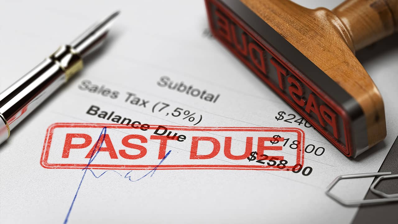 Photo of past due bill