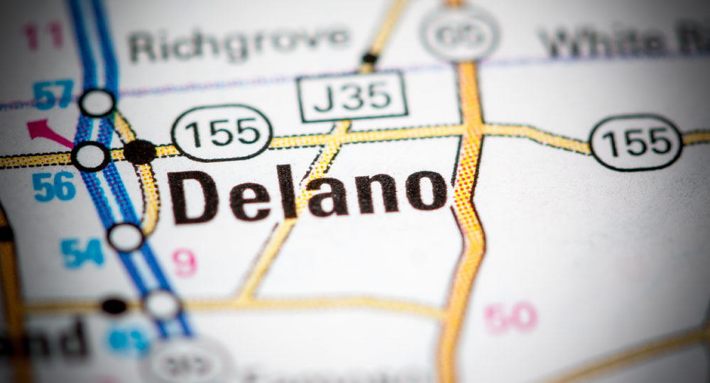Delano on a map