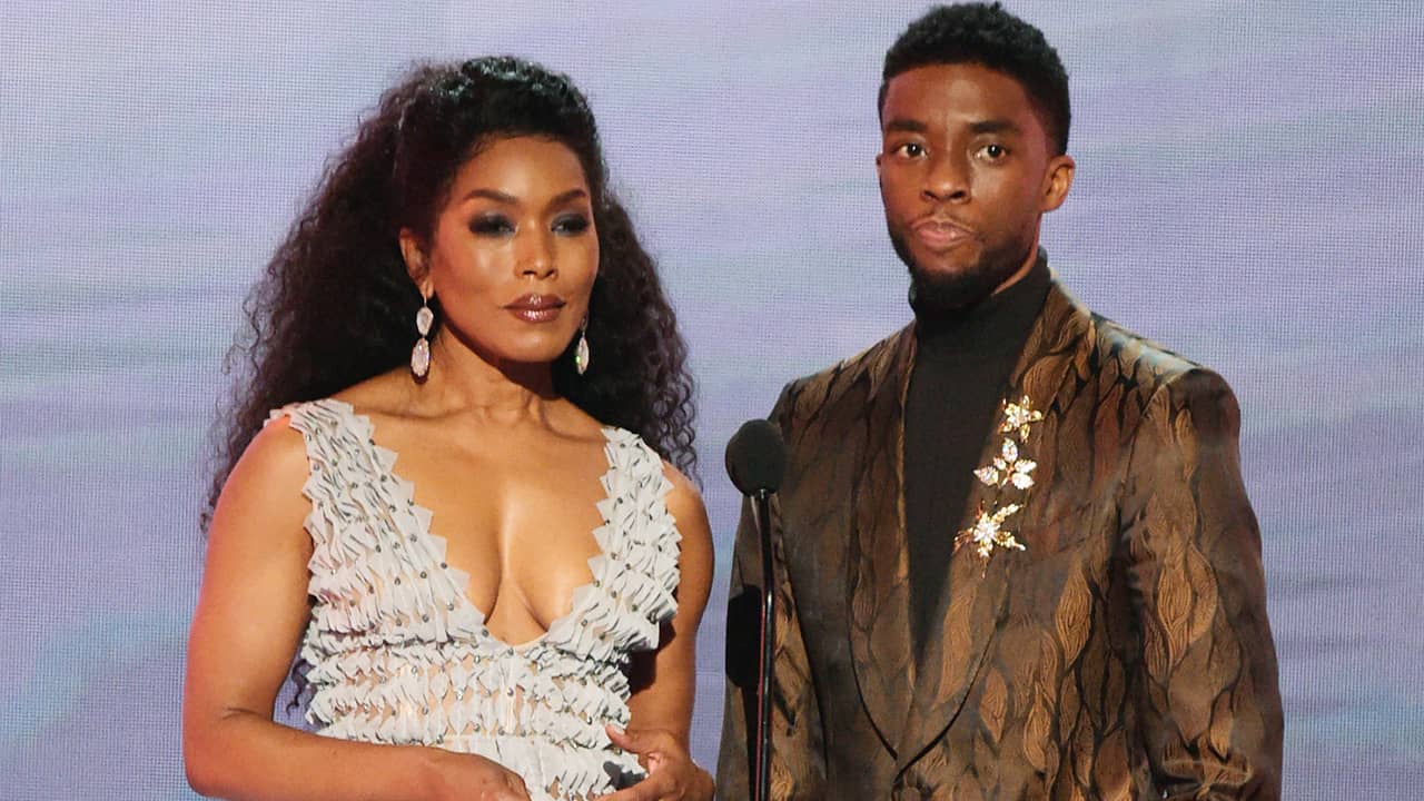Photo of Angela Bassett and Chadwick Boseman