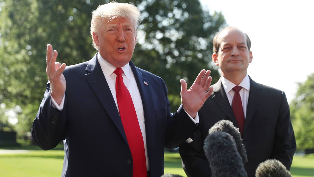 Photo of President Donald Trump and Alex Acosta