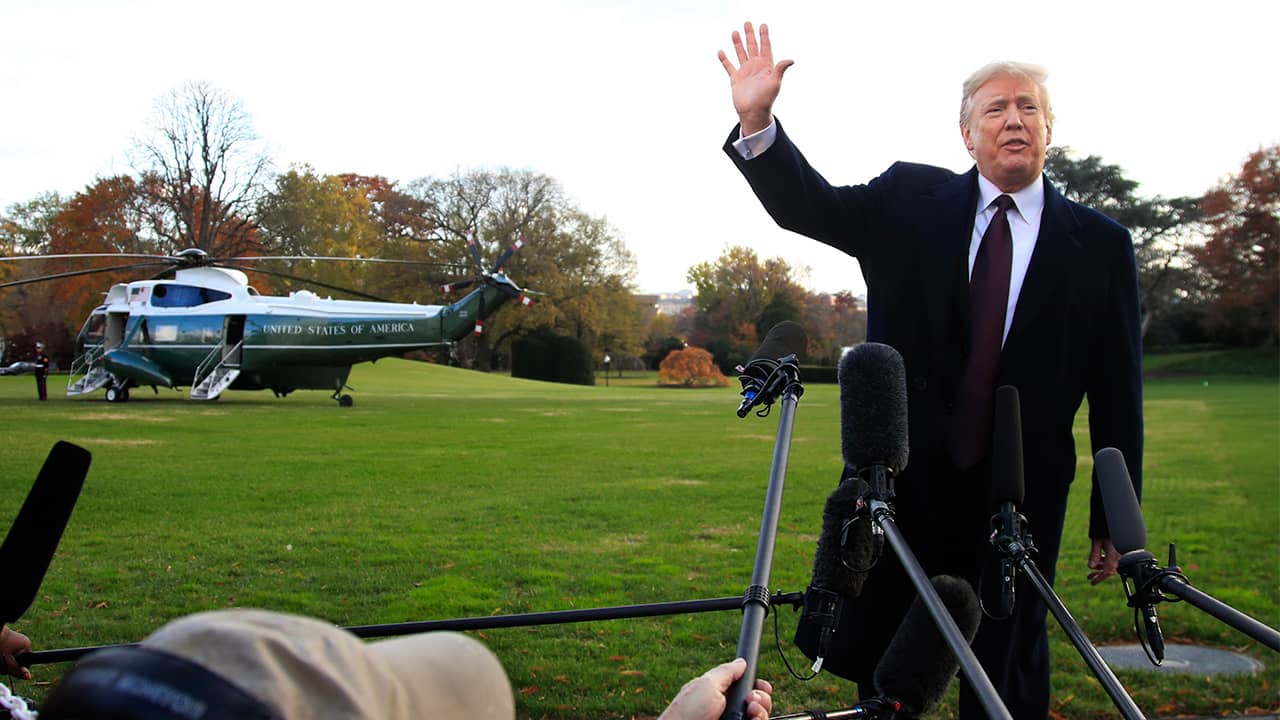 Photo of President Donald Trump leaving the White House