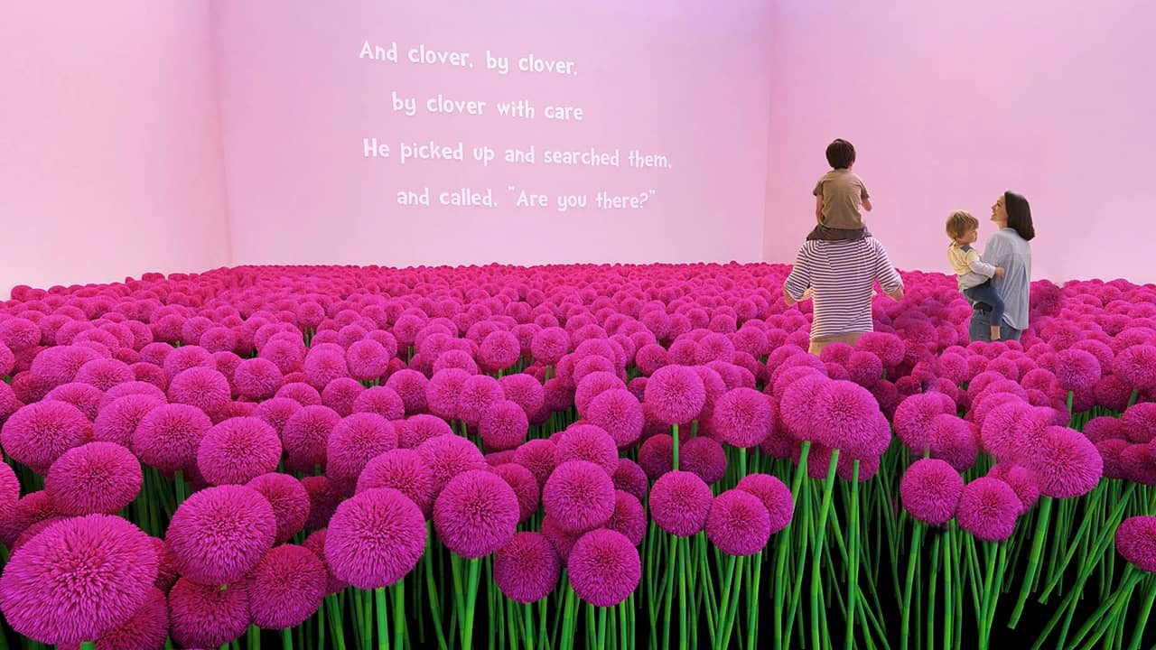 Photo of a rendering of a field of clover 