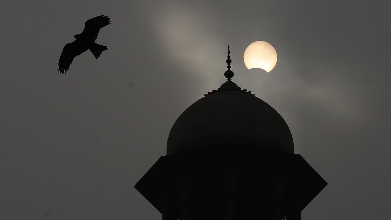 Photo of a partial solar eclipse seen in Pakistan