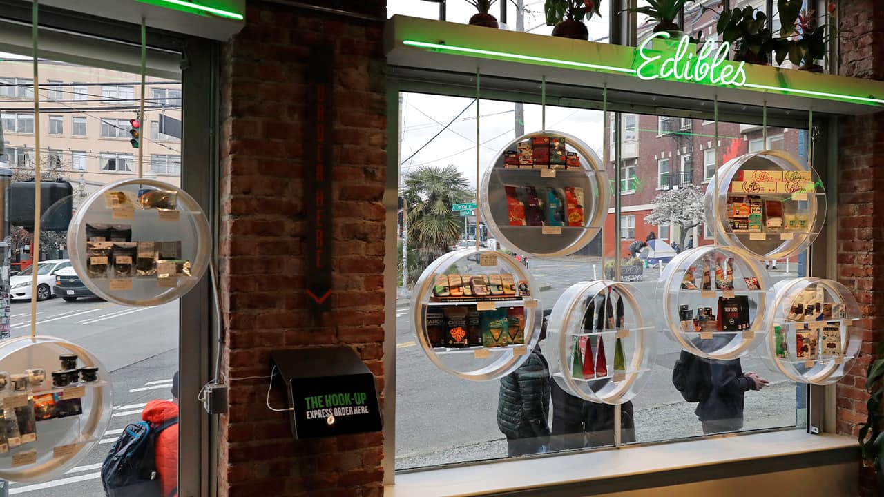 Photo of edibles in a marijuana store in Seattle 