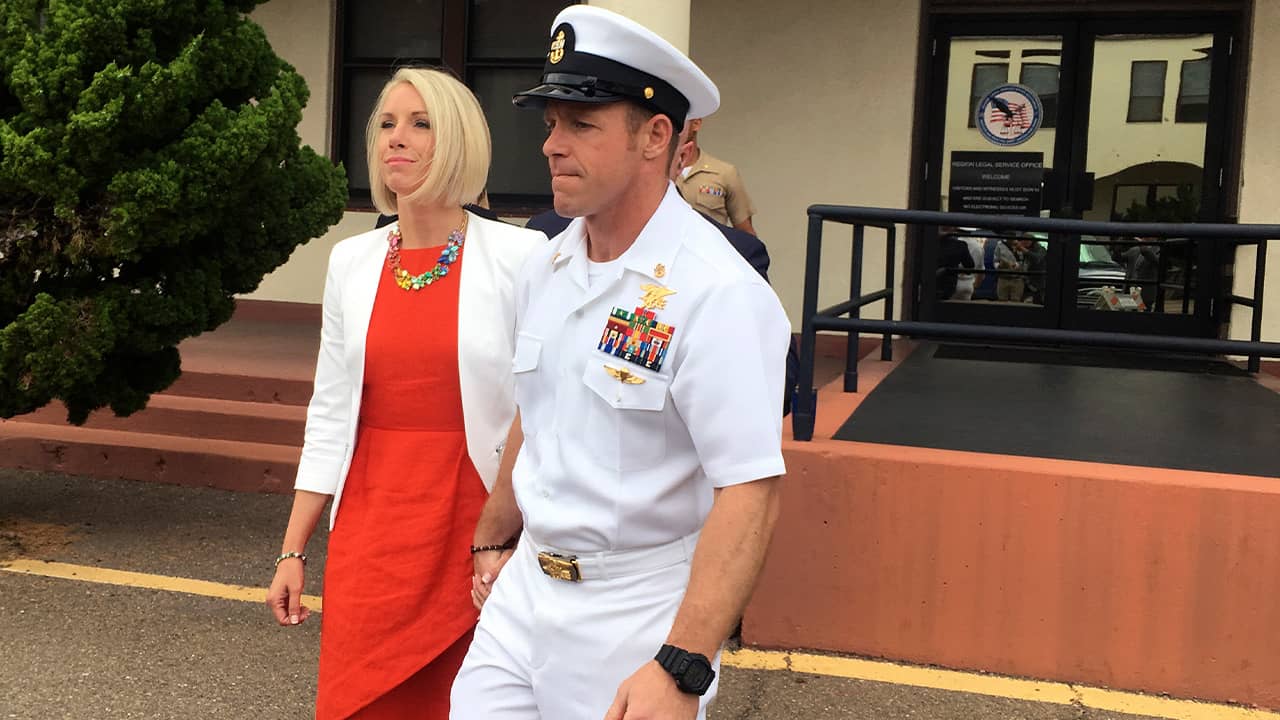 Photo of Navy Special Operations Chief Edward Gallagher and his wife, Andrea Gallagher