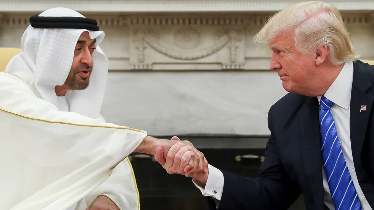 Photo of President Donald Trump and Abu Dhabi's crown prince, Sheikh Mohammed bin Zayed Al Nahyan