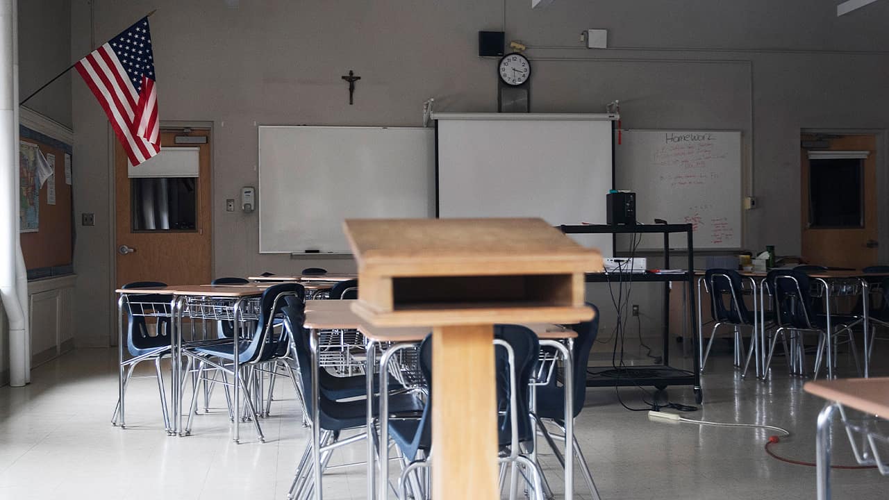 Photo of an empty classroom