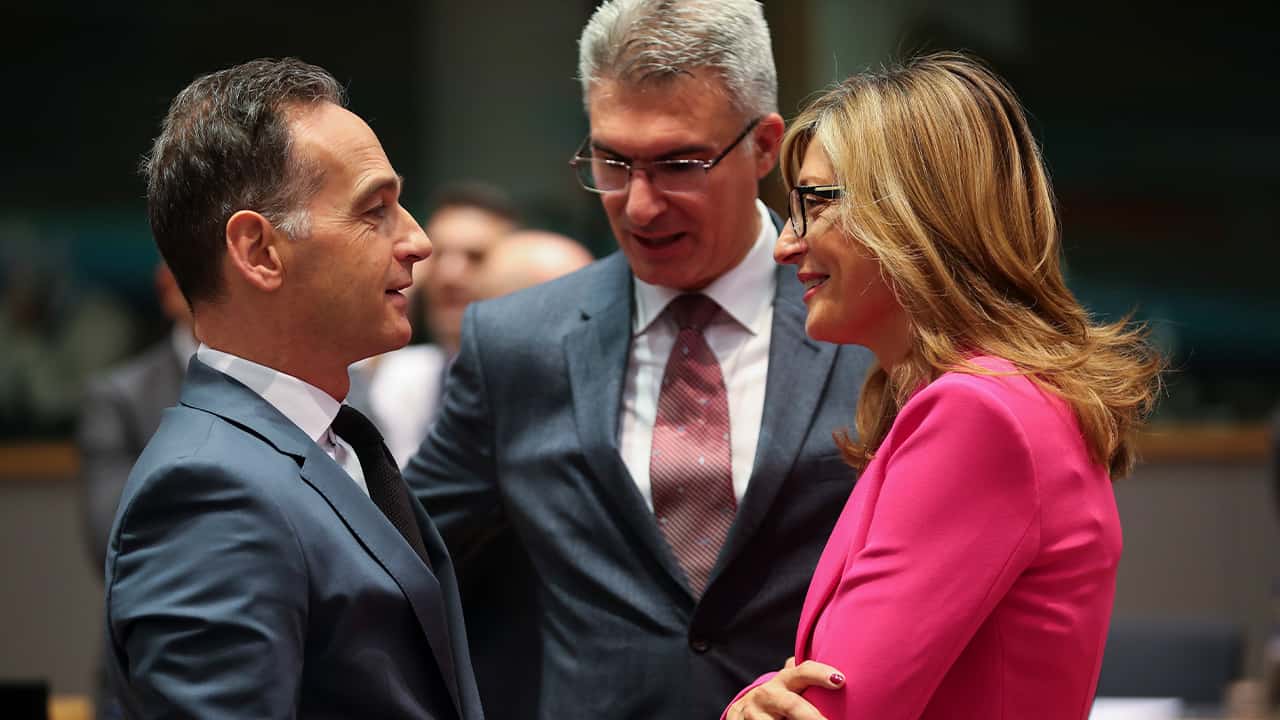 Photo of Foreign Minister Heiko Maas and Foreign Minister Ekaterina Zaharieva and Foreign Minster Carmelo Abela