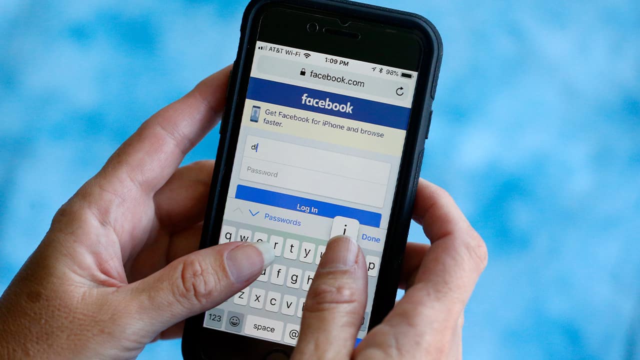 Photo of the Facebook app on an iPhone